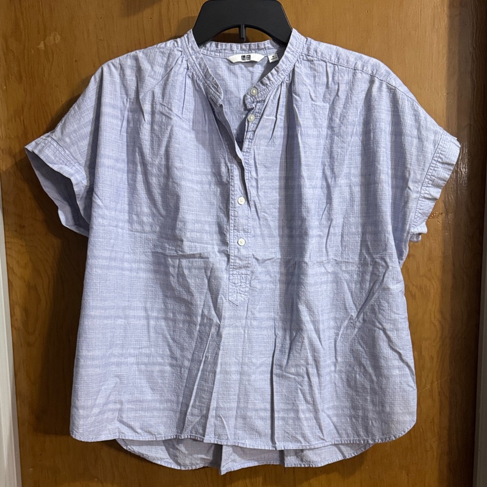 Light Blue Short Sleeve Blouse